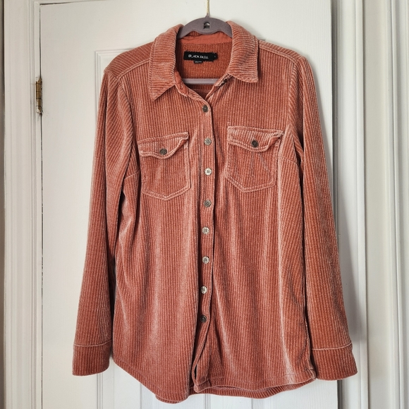 Black Bull Button Up Corduroy Flowy Top - Size Large - Picture 3 of 11